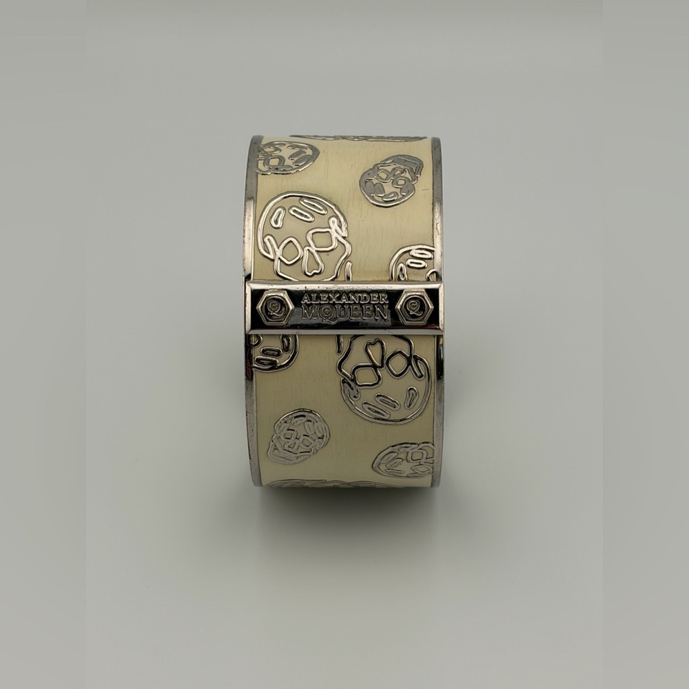 Alexander McQueen Enamel Skull Bangle Bracelet
